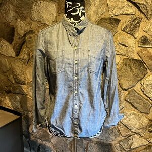 Lands End Light Wash Button Down Shirt 10P